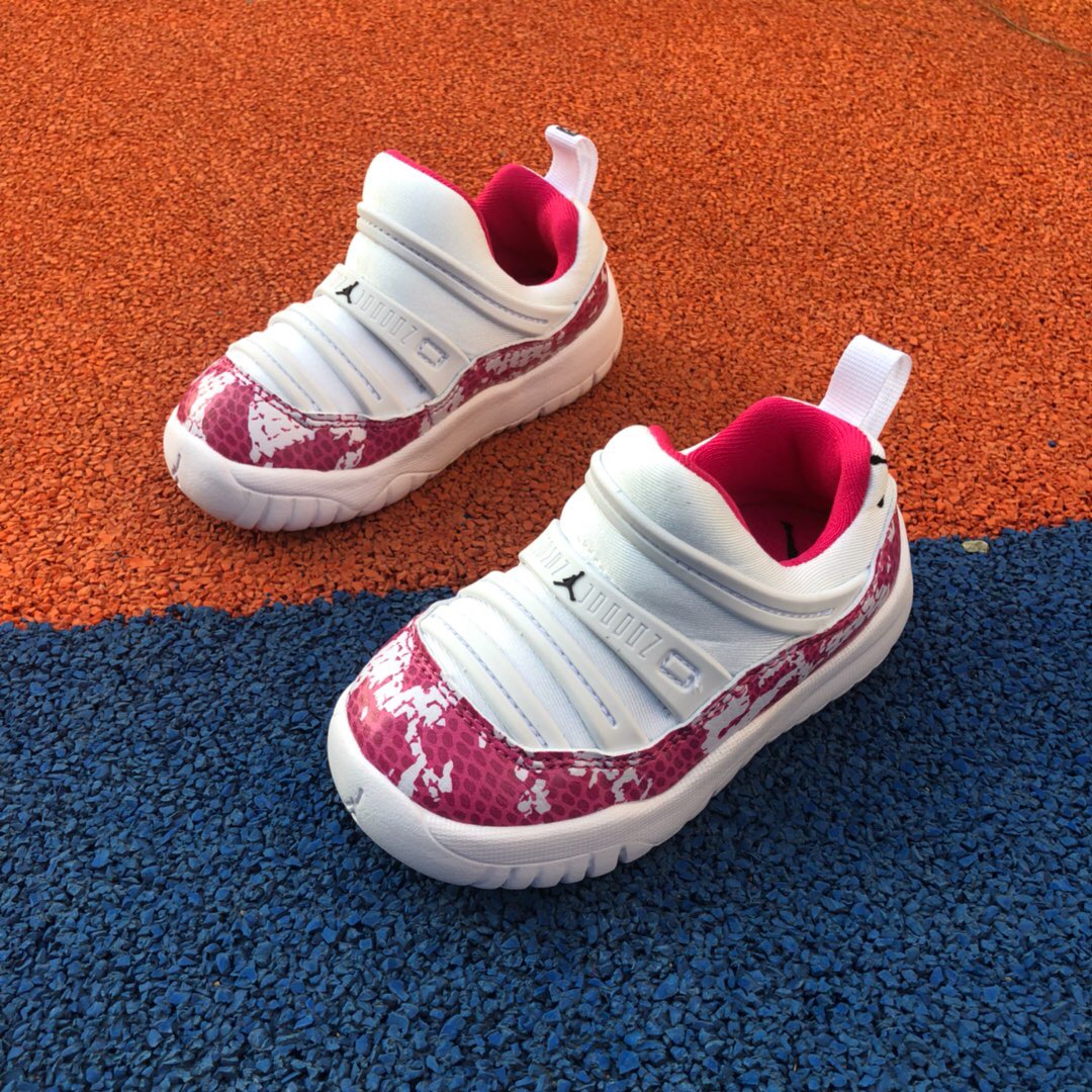 2019 Air Jordan 11 Retro White Pink For Kids
